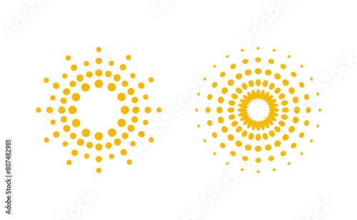Dot circular pattern icon logo circle vortex background vector