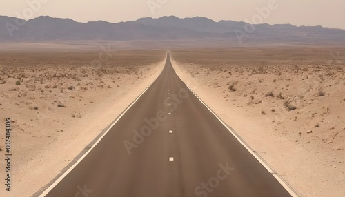 A desolate highway stretching endlessly through th