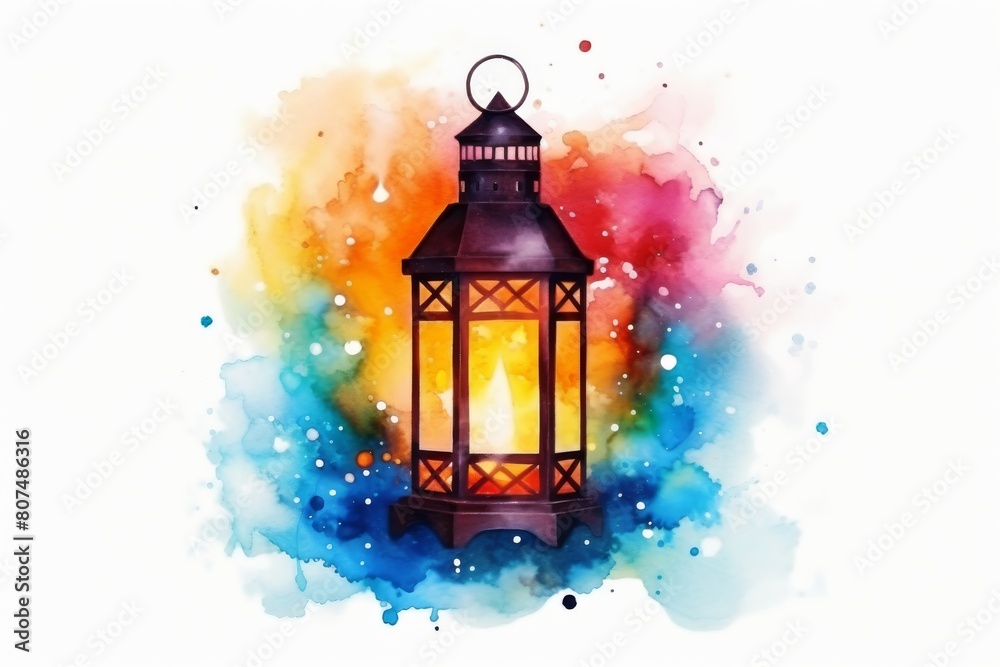 Watercolor rendering of Arabic lantern