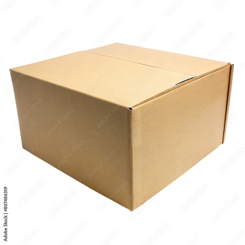Empty cardboard box isolated on transparent background packaging box mock Empty cardboard box isolated on transparent background packaging box mock