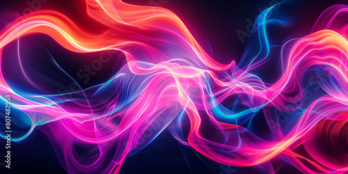 colorful  purple  blue glowing smokewaves  luminous abstract background