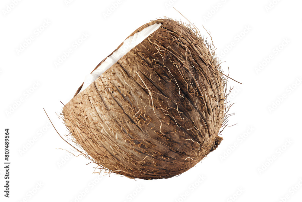 A single coconut on a transparent background A single coconut on a transparent background