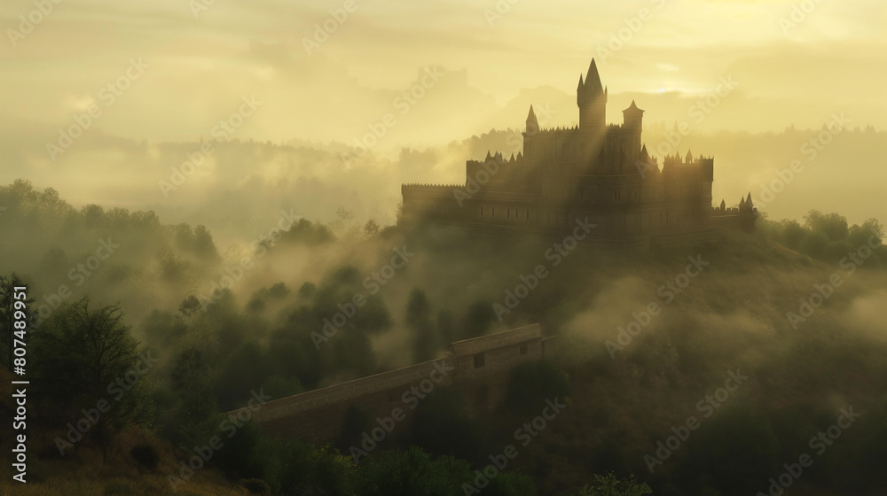 illustration of an ancient castle illustration of an ancient castle