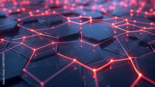 A glowing network of hexagons, representing a safe and secure digital space.