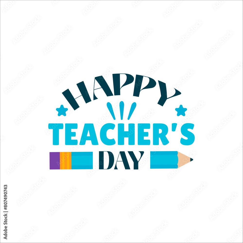 vector Happy Teacher's Day logo typography logo design icon suitable to commemorate teachers' day 