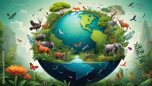 Celebrating Biological Diversity: Illustration for International Day