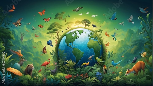 Celebrating Biological Diversity: Illustration for International Day