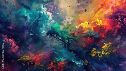 Colourful painting wallpaper