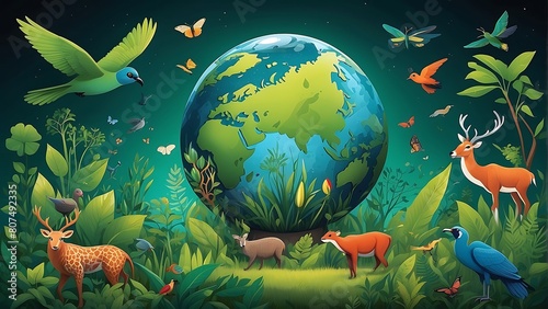 Celebrating Biological Diversity: Illustration for International Day