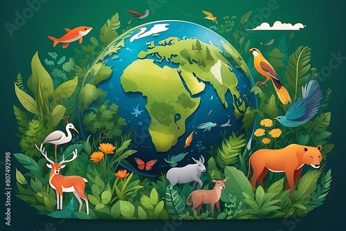 Celebrating Biological Diversity  Illustration for International Day