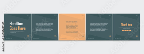 Set of LinkedIn carousel post, social media Instagram carousel post, modern and editable business carousel template design