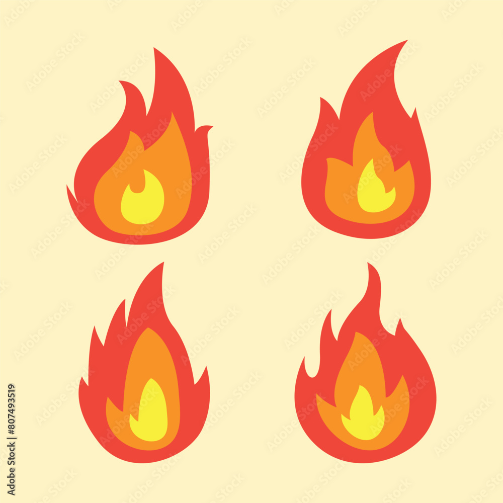 Red Fire Vector Illustration