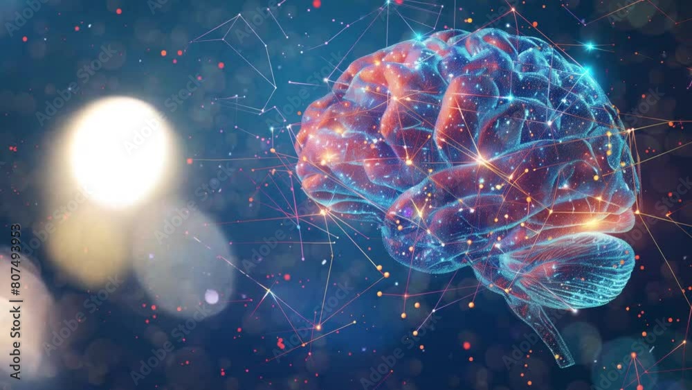 psychological intelligence illustrating. seamless looping overlay 4k virtual video animation background