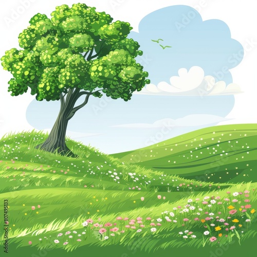 Green Fields Background Illustration