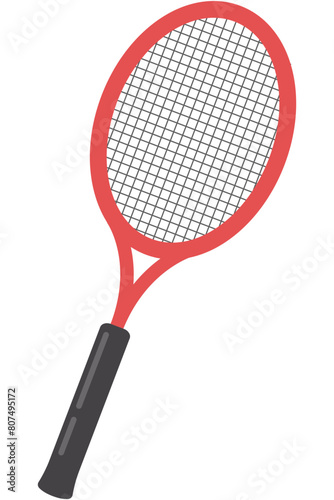 Tennis racket flat design illustration isolated on white background
