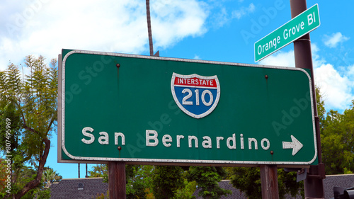 Los Angeles, California: Interstate 210 Foothill Freeway Entrance sign to San Bernardino photo