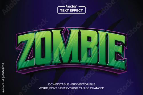 Zombie 3d style editable text effect, halloween theme text effect