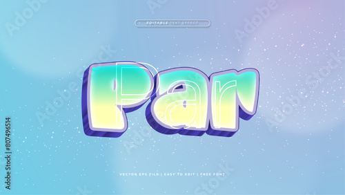 Blue green and yellow par 3d editable text effect - font style