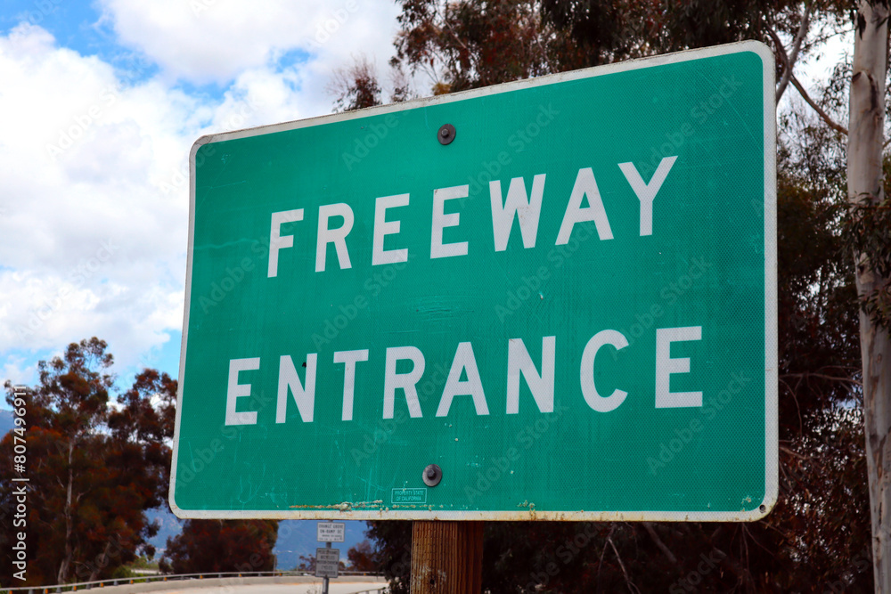 Los Angeles, California: Freeway Entrance sign