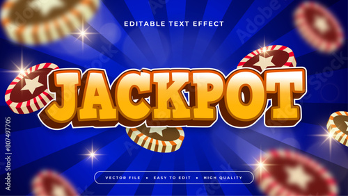 Orange blue and red jackpot 3d editable text effect - font style