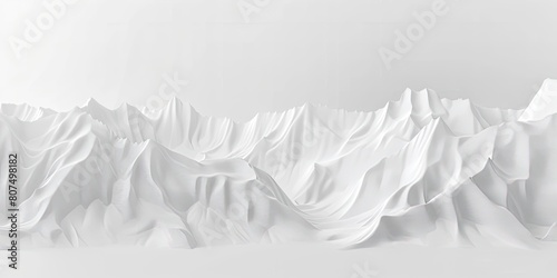 White mountain made of white straight lines  3D render  minimalistic  white background