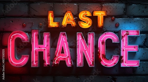 Sign - “LAST CHANCE ” - graphic resource - background - important message - dramatic illustration - bold letters
