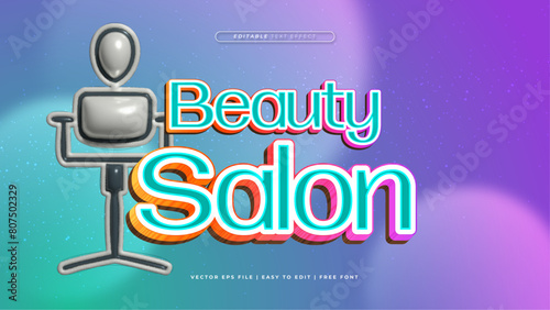 Orange blue and purple violet beauty salon 3d editable text effect - font style