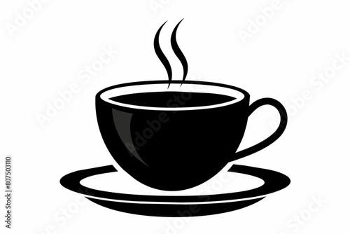 cup of coffee silhouette on white background, Vector illustration, bird, icon, svg, characters, Holiday t shirt, Hand drawn trendy Vector illustration, raven on a branch