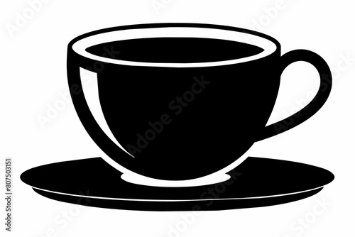 cup of coffee silhouette on white background, Vector illustration, bird, icon, svg, characters, Holiday t shirt, Hand drawn trendy Vector illustration, raven on a branch