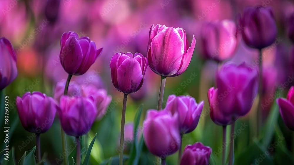 Capturing the Essence of Spring in a Close-Up of Vibrant Purple Tulips Capturing the Essence of Spring in a Close-Up of Vibrant Purple Tulips