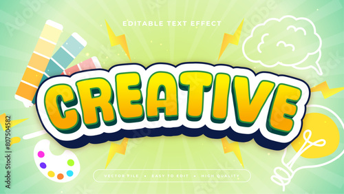 Colorful creative 3d editable text effect - font style