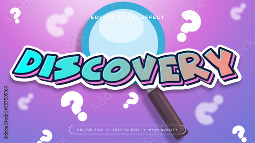 Blue white and purple violet discovery 3d editable text effect - font style