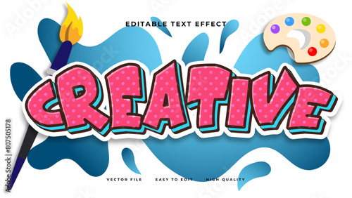 Colorful creative 3d editable text effect - font style