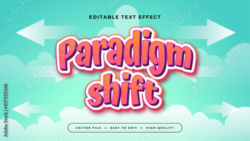 White pink and green paradigm shift 3d editable text effect - font style