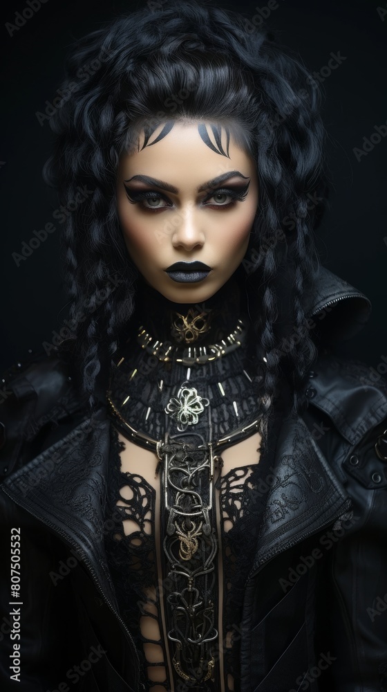 dark gothic fashion portrait