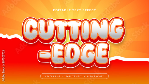 Orange white and red cutting edge 3d editable text effect - font style