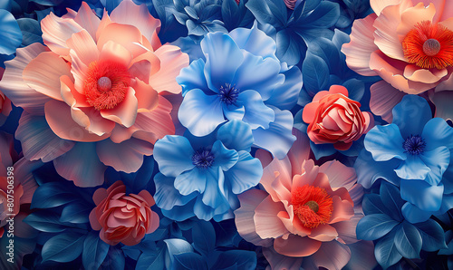 Colorful Paper Flowers on White  Generate ai