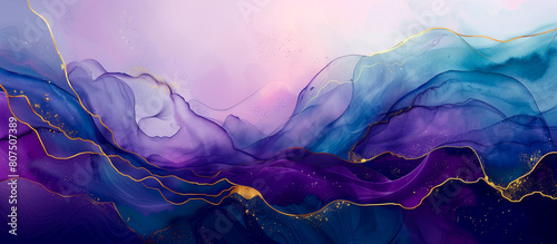 purple and blue gold line texture luxury banner wall background