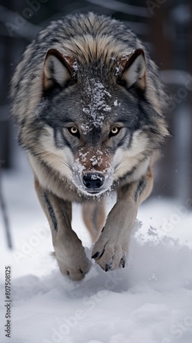 Fierce wolf in snowy landscape © Balaraw