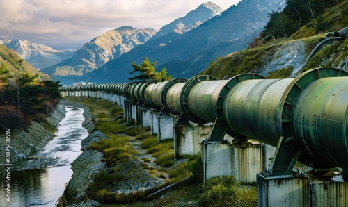 A Lengthy industrial pipeline  suitable for your industrial design