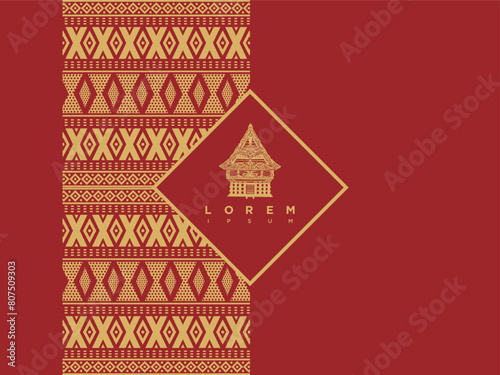 Ulos  Seamless Pattern Indonesian Traditional Motifs Design Template photo