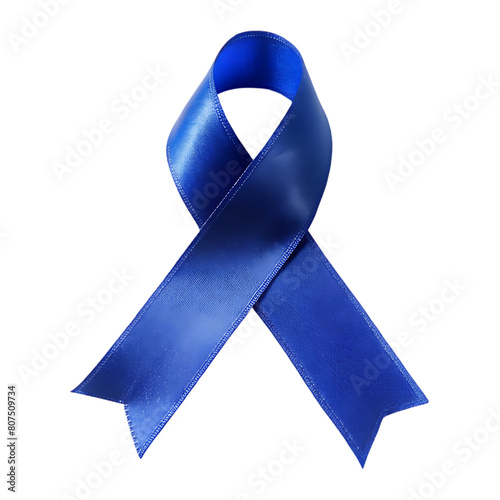 3d rendering of blue november ribbon for marketing compositon