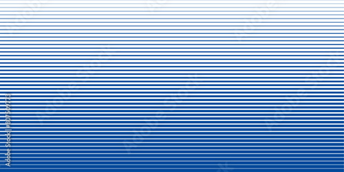 blue horizontal line pattern isolated on white background. from thick to thin strip . faded dynamic backdrop. stright gradation stipes. abstract geometric vector illustration. photo