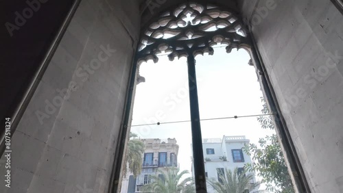 Architectural detail in Llotja, historical building in Palma de Mallorca, Spain photo