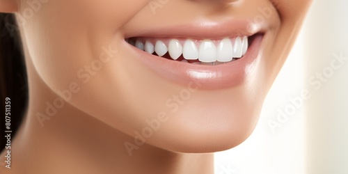 Closeup of a person's bright, healthy smile