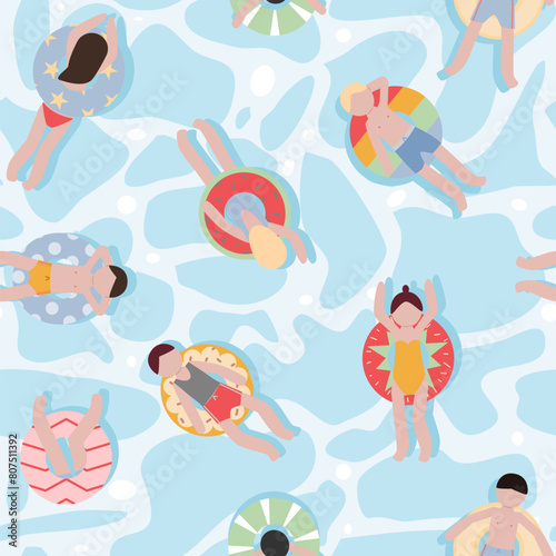 seamless pattern with people summer