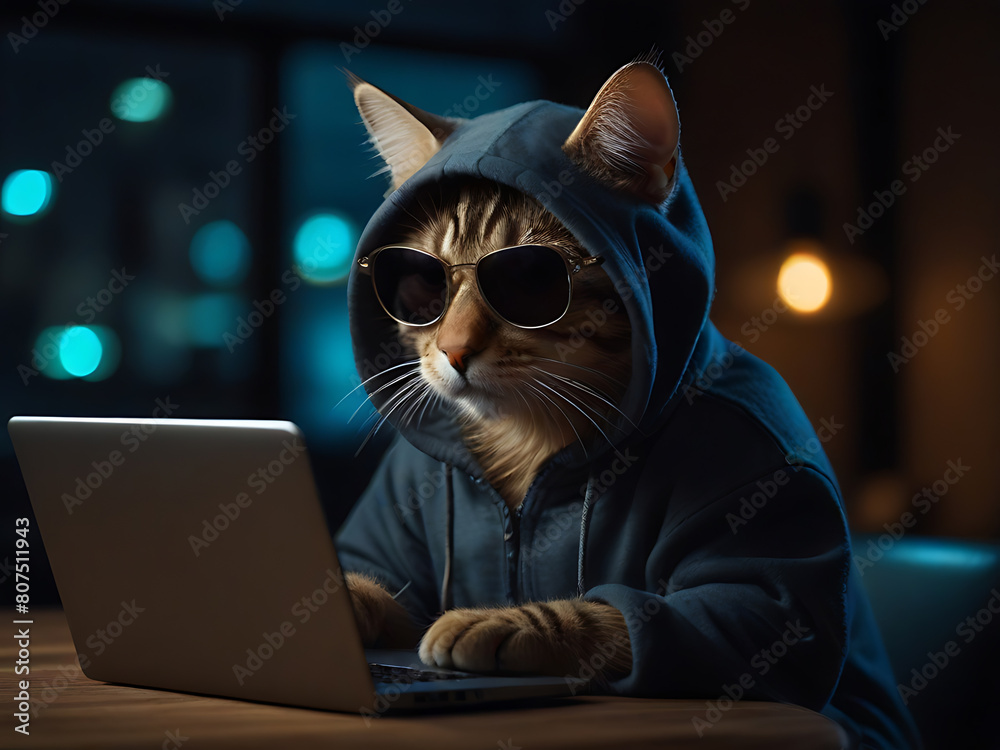 Cat Hacker Cybersecurity Network Security Cat Hacker Cybersecurity Network Security