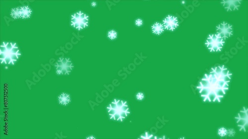 Wallpaper Mural Ethereal Snowflake Design: Whirling Ice Particles in Winter. Transparent Snow Sky Composition with Delicate Snowflake Texture on Green Background. Torontodigital.ca