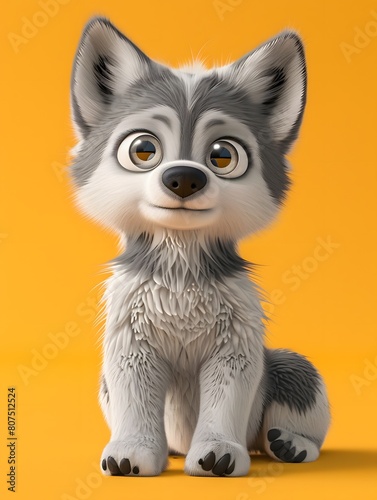 3D Cute Husky Mascot Character © Deris Firmansyah