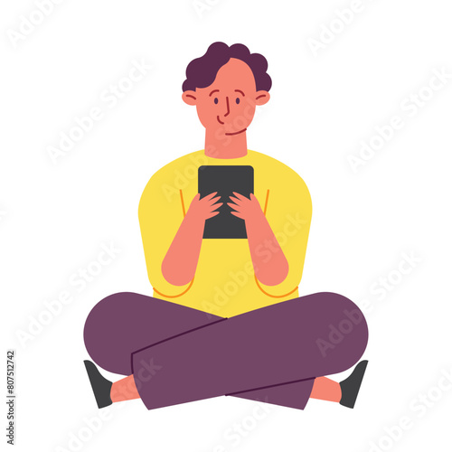 guy reading ebook